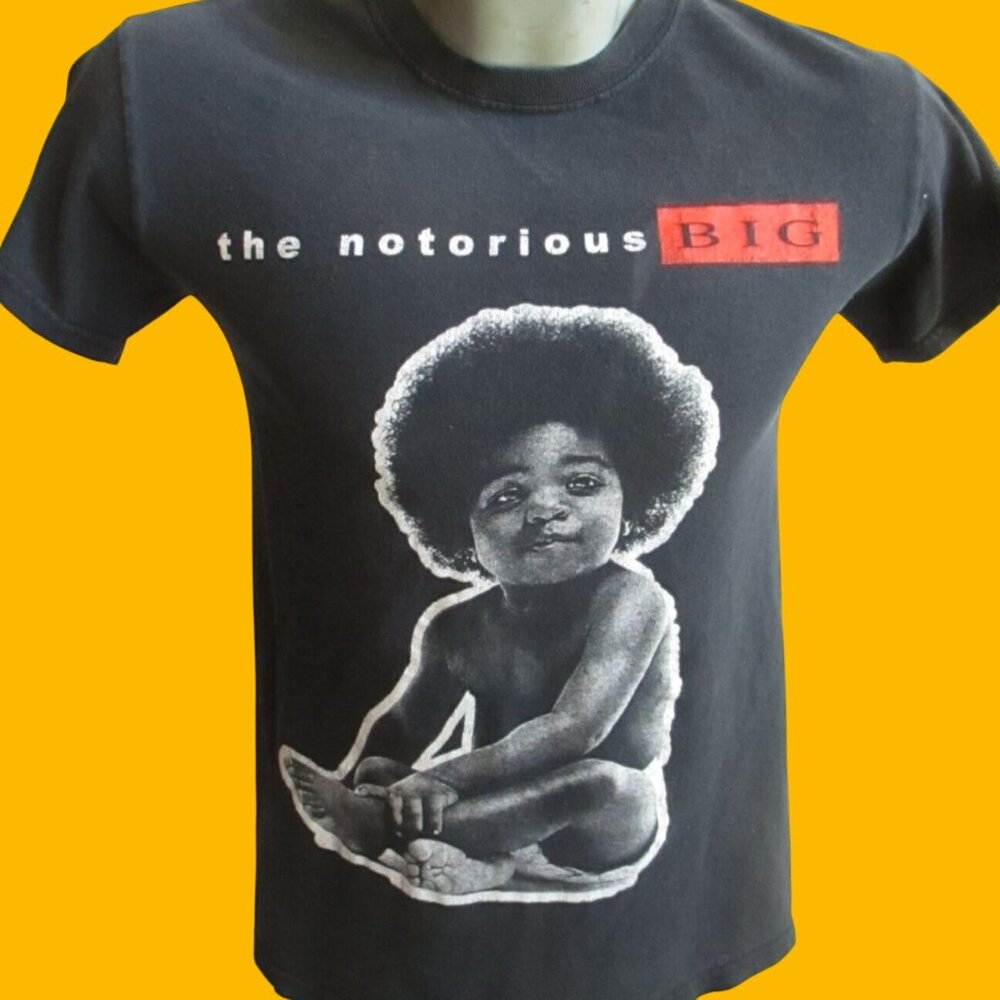 Notorius BIG Mens T-shirt Small Afro Baby T-shirt All Cotton Y2K
